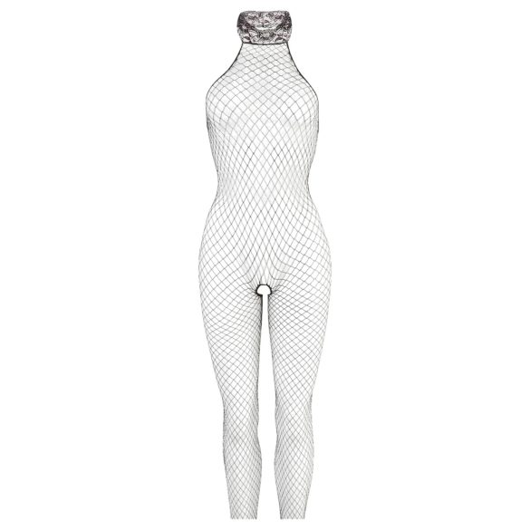 NO:XQSE - Bodystocking z kołnierzem - siateczka - czarny - M/L