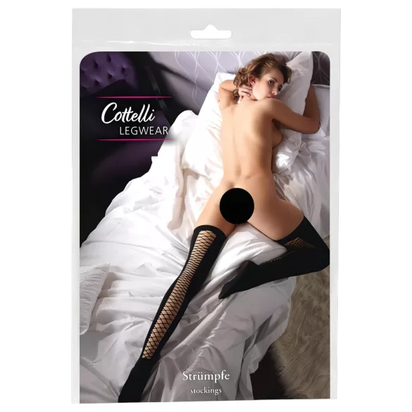 Cottelli - pończochy do pasa - seksowne - czarne - M/L