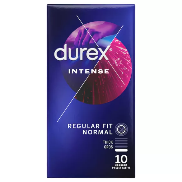 Durex Intense - prezerwatywy prążkowane i punktowe - 10 sztuk