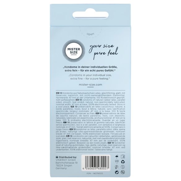 Mister Size - prezerwatywy cienkie - 47 mm - 10 sztuk