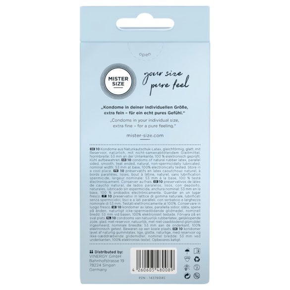 Mister Size - prezerwatywy cienkie - 53mm - 10 sztuk