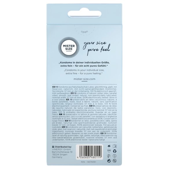 Mister Size - prezerwatywy cienkie - 57 mm - 10 sztuk