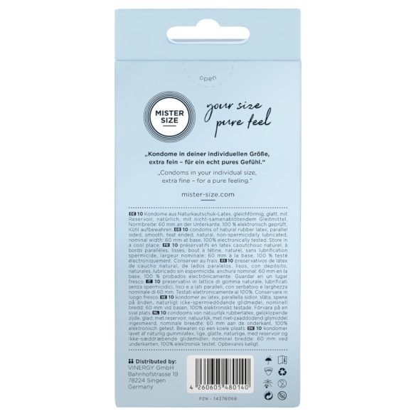 Mister Size - prezerwatywy cienkie - 60 mm - 10 sztuk