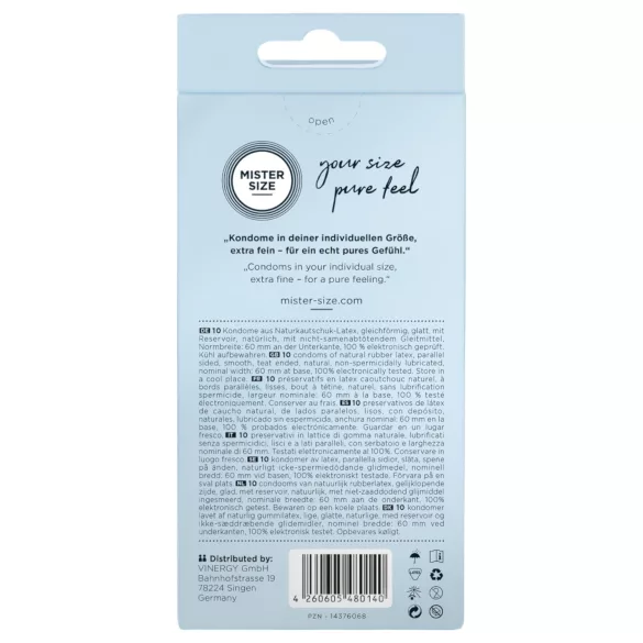 Mister Size - prezerwatywy cienkie - 60 mm - 10 sztuk