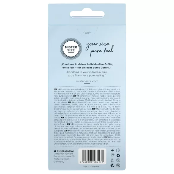 Mister Size - prezerwatywy cienkie - 64 mm - 10 sztuk