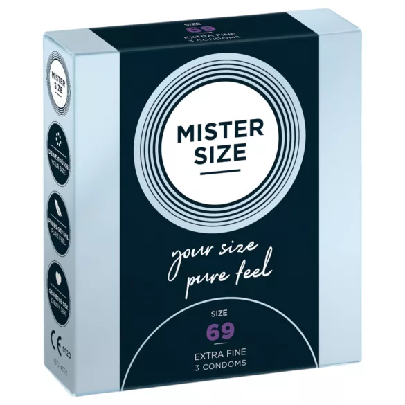 Mister Size - prezerwatywy cienkie - 69mm - 3 sztuki