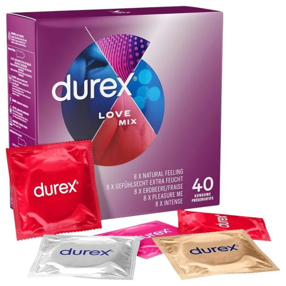 Durex Love Mix - prezerwatywy - zestaw 40 sztuk