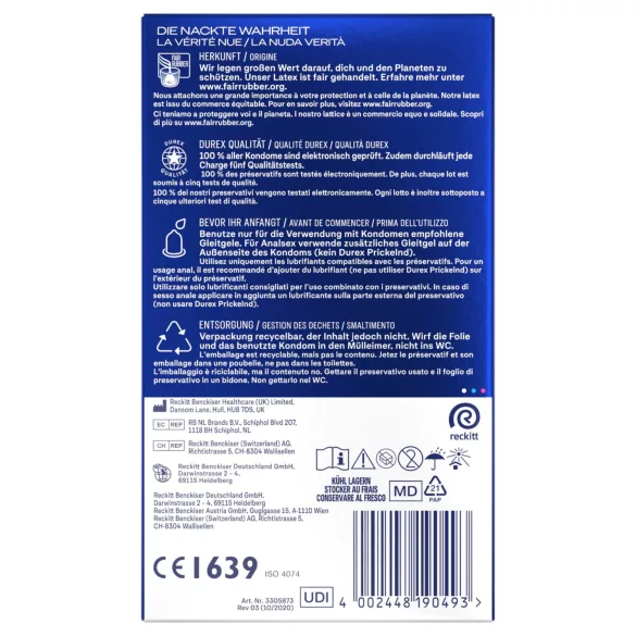 Durex Intense - prezerwatywy orgazmiczne (10 szt.)