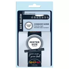  Mister Size - prezerwatywy - zestaw testowy z miarką do penisa - 3 sztuki