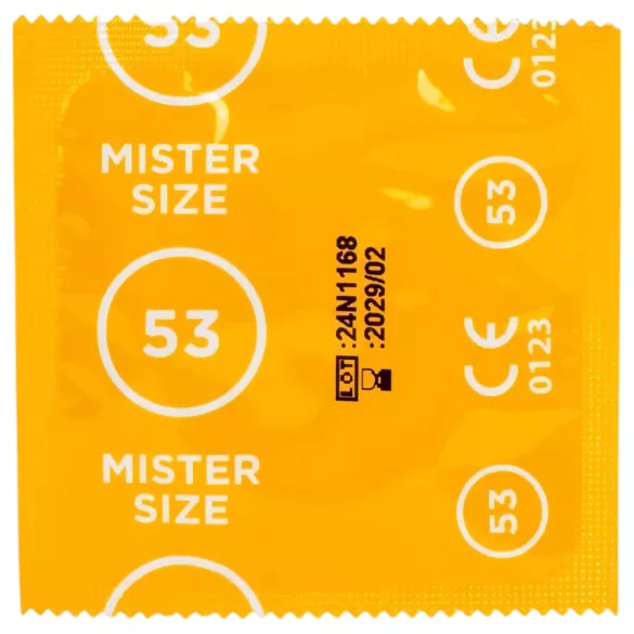 Mister Size - prezerwatywy - zestaw testowy z miarką do penisa - 3 sztuki