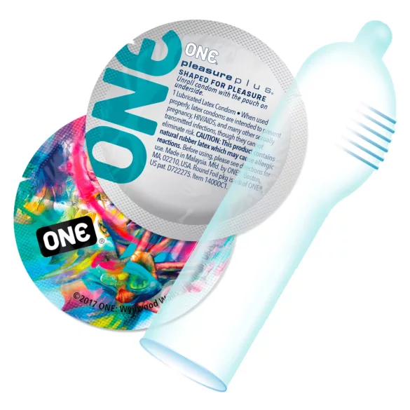 ONE Pleasure Plus - prezerwatywy z wypustkami wewnętrznymi - 12 sztuk