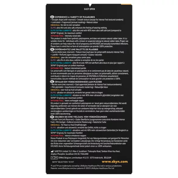 SKYN Selection+ - zestaw bezlateksowych prezerwatyw (10 szt.)
