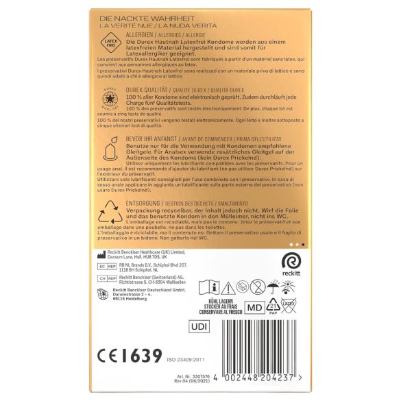 Durex Hautnah - prezerwatywy bez lateksu - 16 sztuk