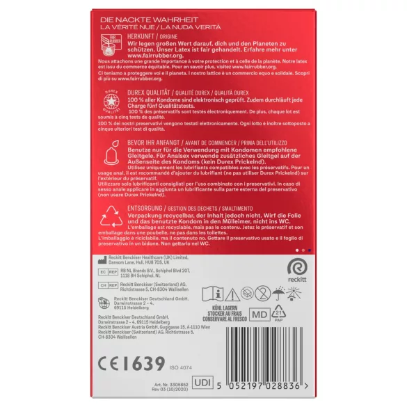 Durex - dodatkowo nawilżane prezerwatywy (10 szt.)