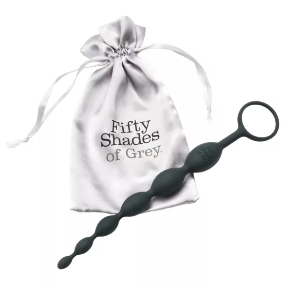 Fifty Shades of Grey - korek analny z perełkami - szary