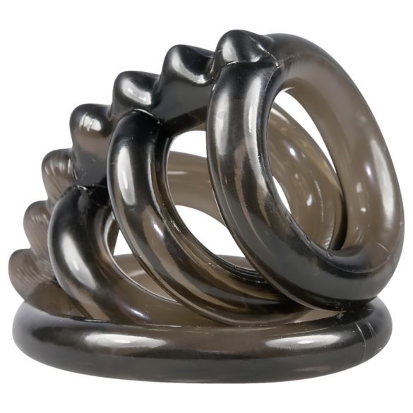 Bad Kitty - pierścień na penisa z kolcami - poczwórny - silikon