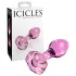 Icicles No. 48 - szklany korek analny - kwiatowy wzór - różowy