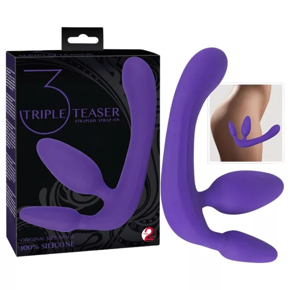 You2Toys - Tripla, zakładany dildo bez pasa (fioletowy)