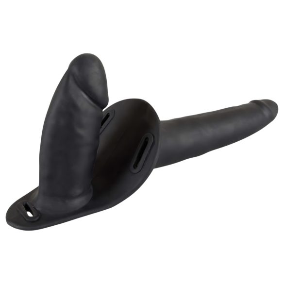 You2Toys - dildo na pasku podwójne - silikonowe - czarne