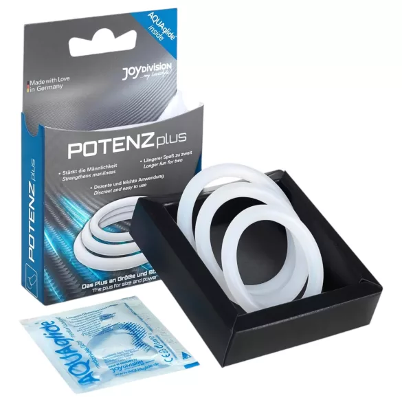 POTENZplus - pierścień na penisa - zestaw 3 sztuki