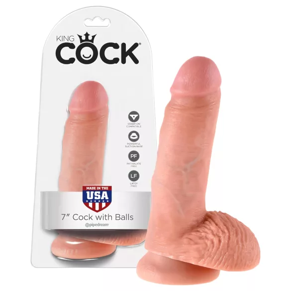 King Cock - dildo realistyczne z jądrami - 18 cm - kolor cielisty