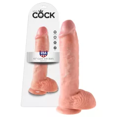   King Cock - duży realistyczny dildo z jądrami - 25 cm - kolor cielisty