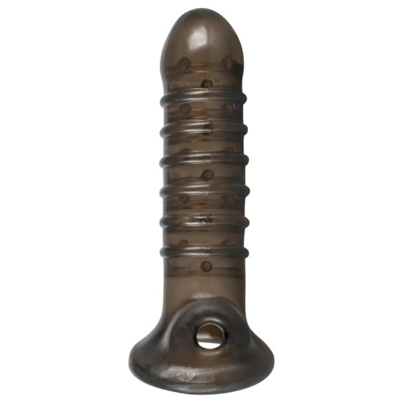 Rebel - nakładka na penisa z wypustkami - silikon szary