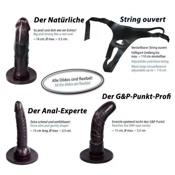 You2Toys - Zestaw dildo do uprzęży - czarny