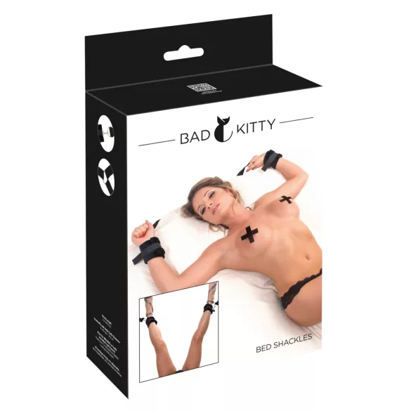 Bad Kitty - kajdanki do łóżka - zestaw pluszowy 5-częściowy