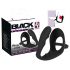 Black Velvets - korek analny z pierścieniem na penisa i jądra - czarny