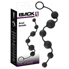 Black Velvets - czarny analny dildo z 6 koralikami