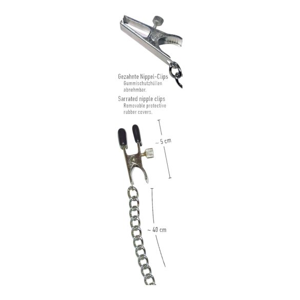 Láncos - zacisk na sutki z łańcuszkiem - regulowany