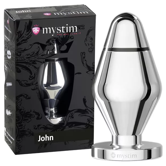 mystim - wtyczka analna elektro - duża - srebrna