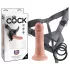 King Cock - strap-on dildo - 6 cali - realistyczny - beżowy