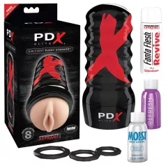   PDX Elite - masturbator dla mężczyzn - ręczny, z regulacją ssania - naturalny