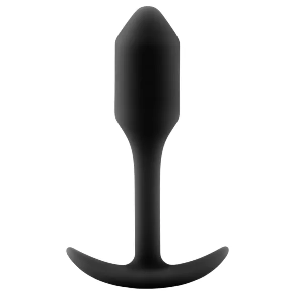 b-vibe Snug Plug 1 - czarny analny plug z wewnętrznym obciążeniem (55g)