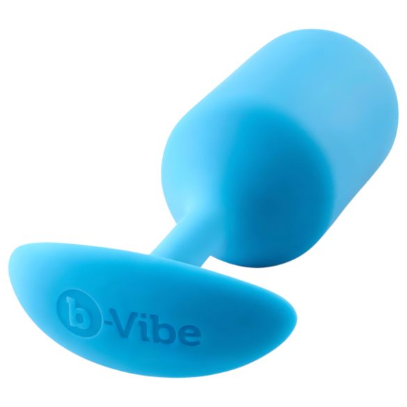b-vibe Snug Plug 3 - korek analny z podwójną kulką 180g - niebieski