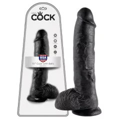 King Cock - dildo realistyczne z jądrami - 25 cm - czarny