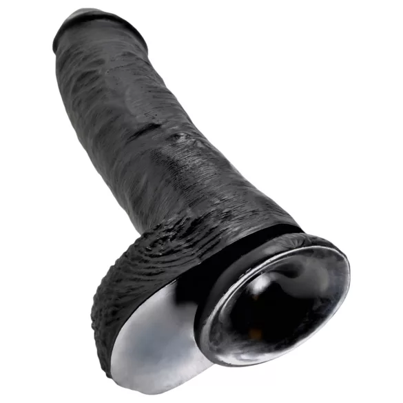 King Cock - dildo realistyczne z jądrami - 25 cm - czarny