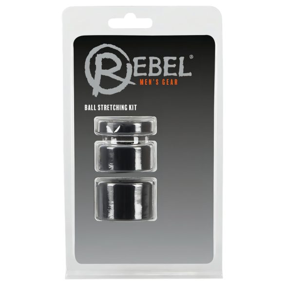 Rebel Ball - Zestaw pierścieni i ekspandera na penisa - (czarny)