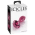 Icicles No. 79 - korek analny szklany stożkowy - różowy