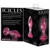 Icicles No. 79 - korek analny szklany stożkowy - różowy