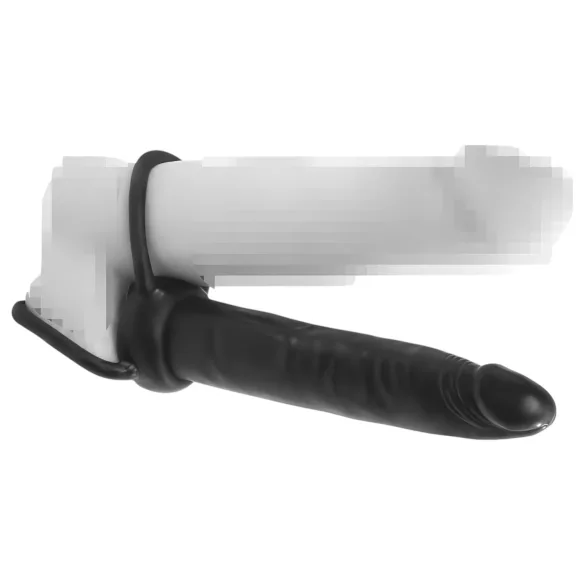 analfantasy - strap-on podwójny dildo analny - silikon czarny