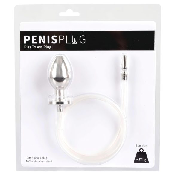 Piss to Ass Plug - korek analny z otworem - z rozszerzaczem cewki moczowej