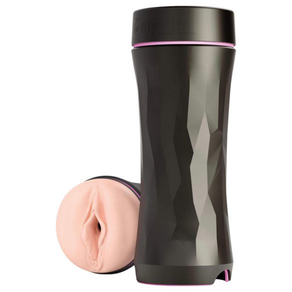 mystim Opus E - sztuczna wagina elektro - realistyczna czarno-beżowa