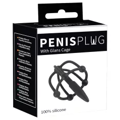   You2Toys - Penisplug - silikonowa klatka na żołądź z rozszerzadłem (czarna)