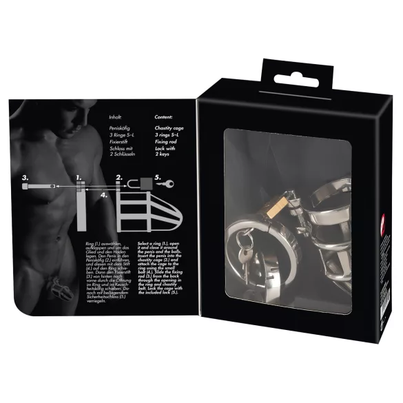 You2Toys - klatka na penisa - metalowa, z kłódką