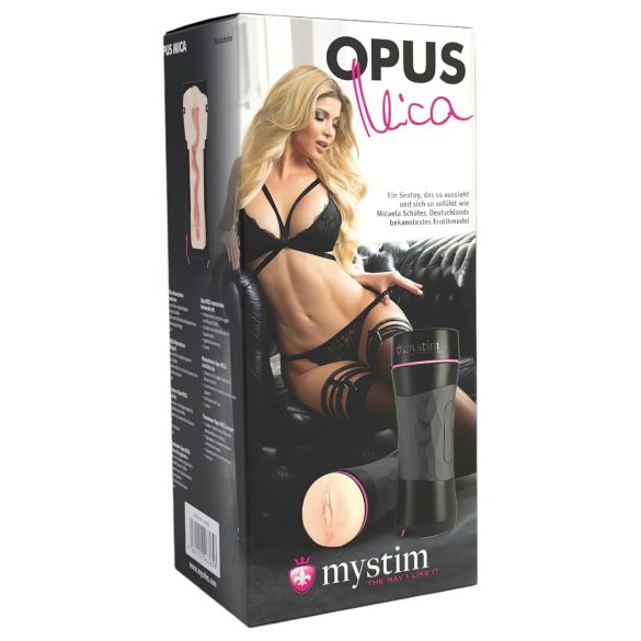 mystim OPUS Mica - masturbator wagina realistyczna - silikon naturalny/czarny