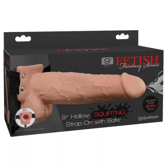 Fetish Strap-On 9 - dildo do przypięcia, wydrążony, z funkcją wytrysku
