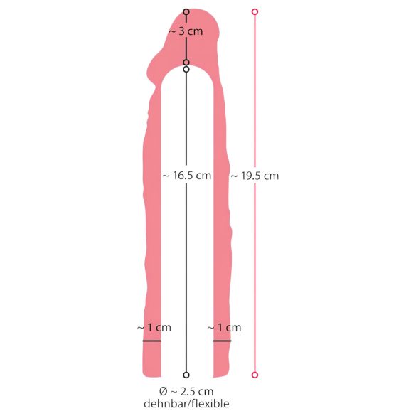 Nature Skin - nakładka na penisa wydłużająca i pogrubiająca - 19,5 cm